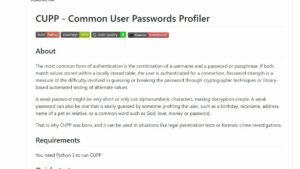 Read more about the article CUPP (Common User Password Profile)