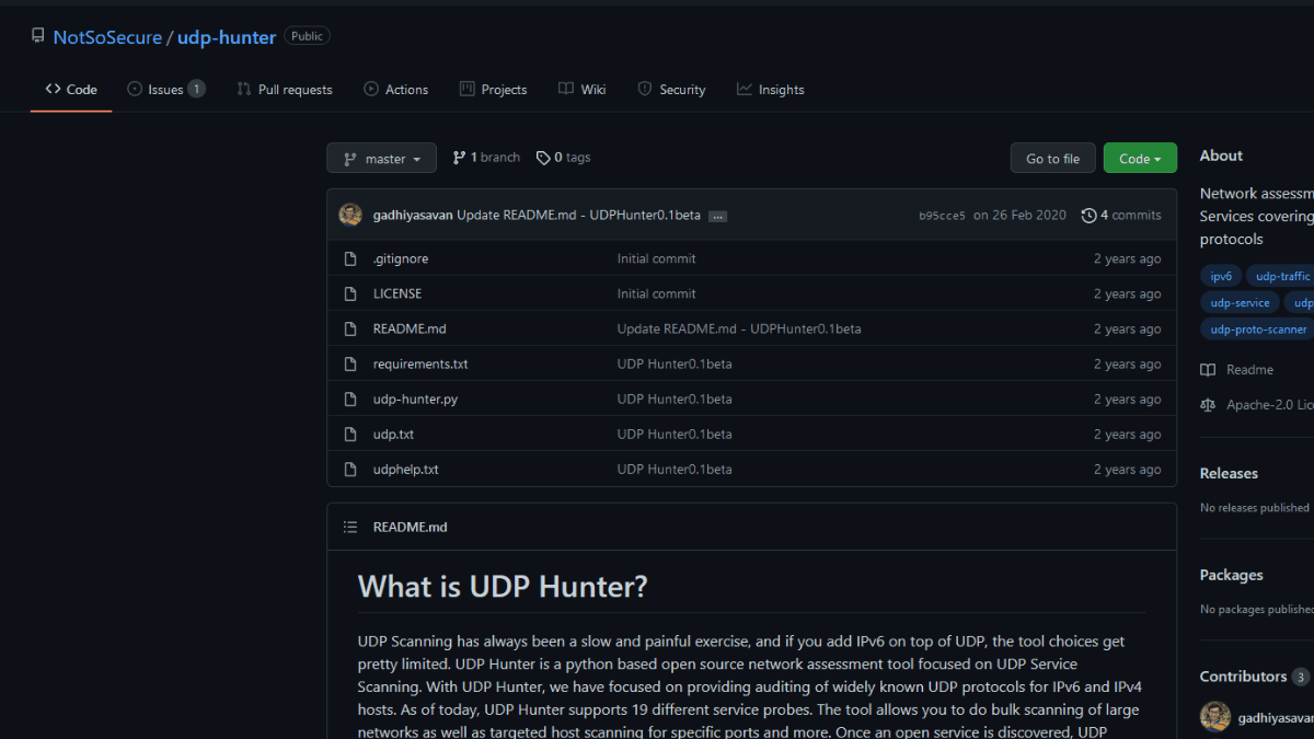 You are currently viewing UDP-Hunter: — Network Analyzer for a variety of UDP services, including IPv4 and IPv6 protocols.