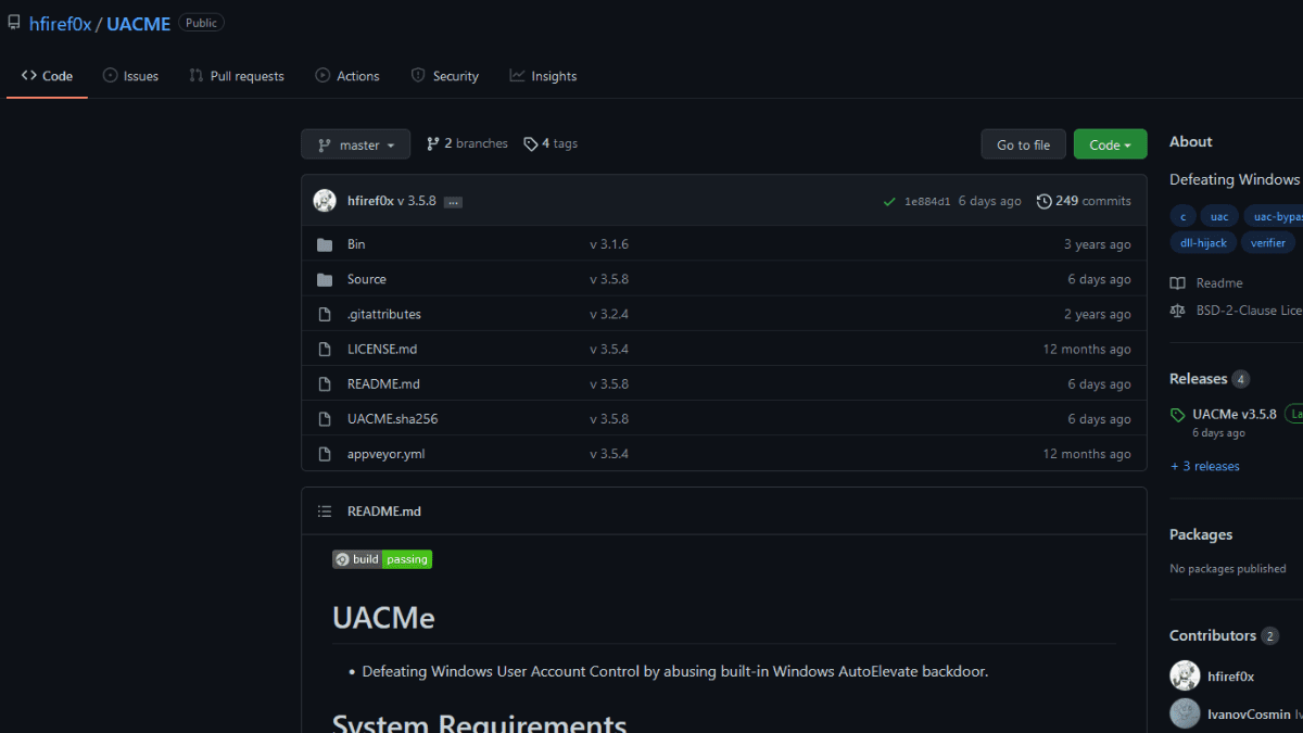 UACME-Defeating-Windows-User-Account-Control-using-UACME.