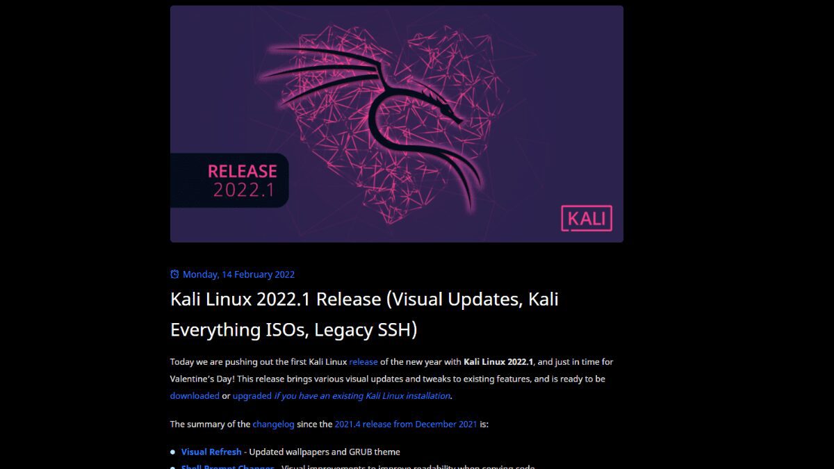 You are currently viewing Kali Linux 2022.1:– Linux Distribution for Penetration Testing and Ethical Hacking.
