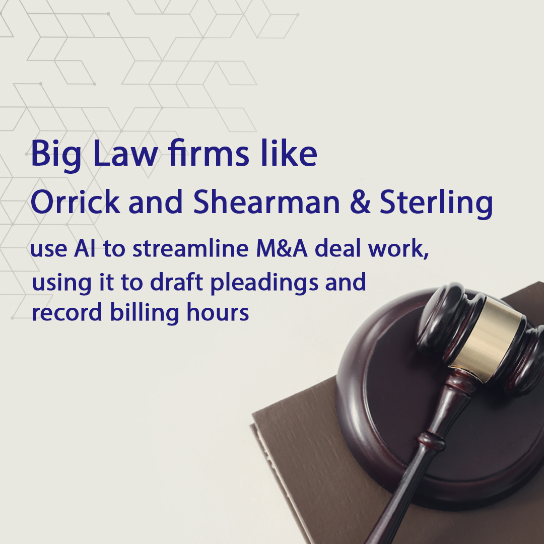 You are currently viewing Big Law firms like Orrick and Shearman & Sterling use AI to streamline M&A deal work, using it to draft pleadings and record billing hours