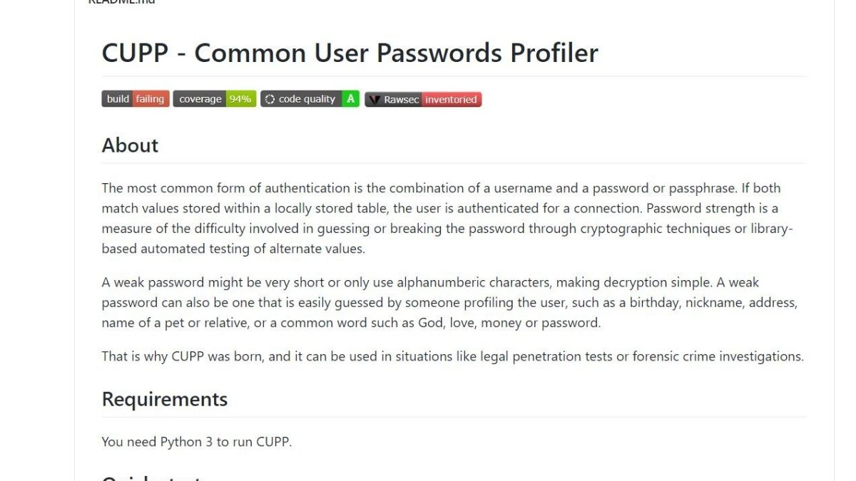 CUPP (Common User Password Profile) Tool | IEMLabs