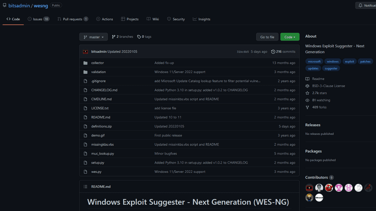 Windows-Exploit-Suggester-Next-Generation-WES-NG.
